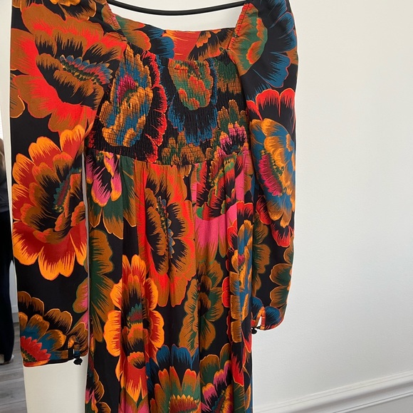 NWT FARM RIO Colorful Flowers Midi Dress - Picture 8 of 13